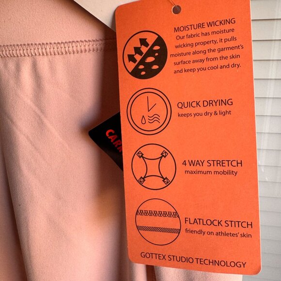 Gottex Peach Skin Collection Peach Whip Compression Leggings W/ Phone Pocket Sli - Picture 9 of 12